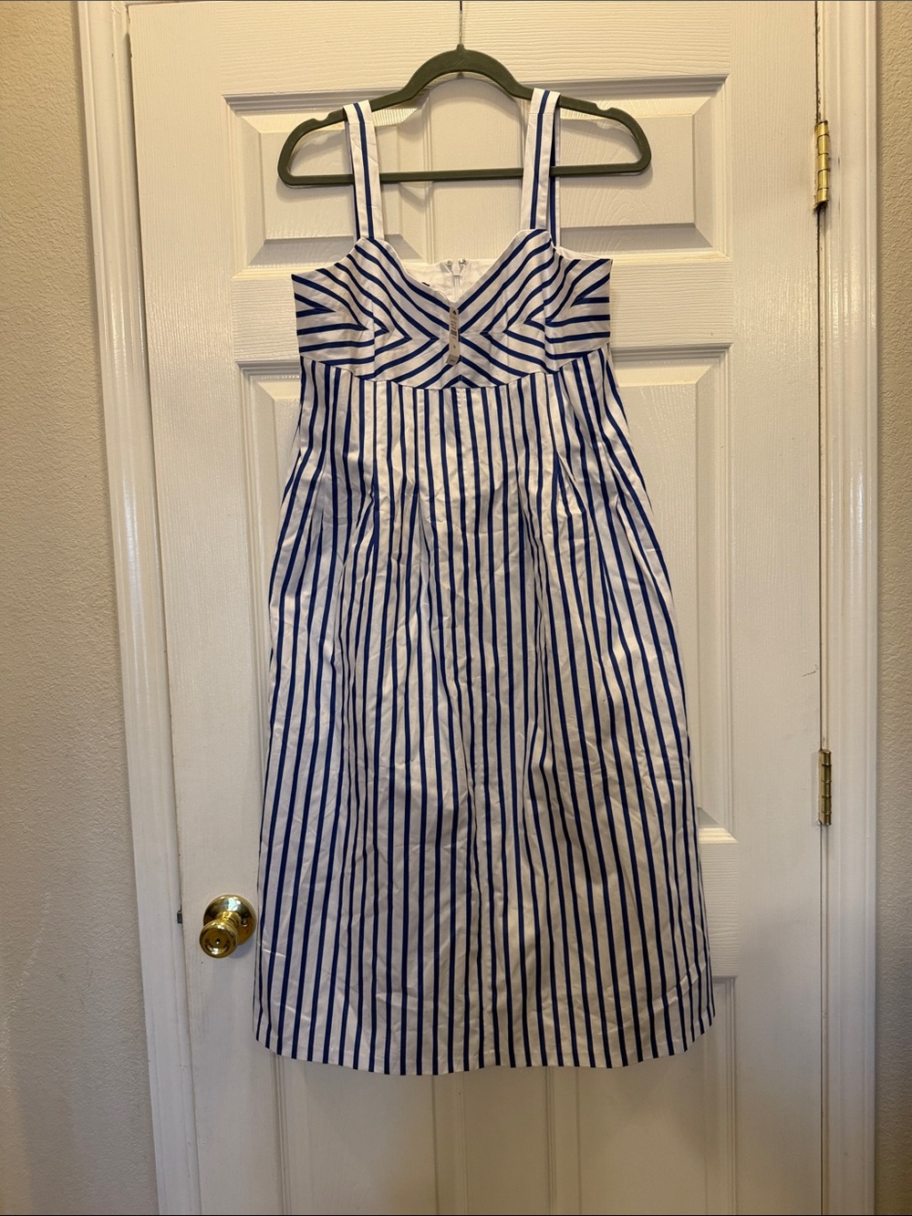 Womens 8P Talbots Navy & White Striped Sundress with Spaghetti Straps